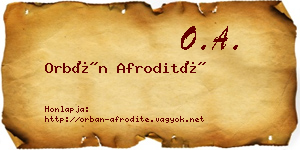 Orbán Afrodité névjegykártya