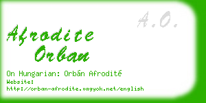 afrodite orban business card