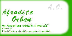 afrodite orban business card
